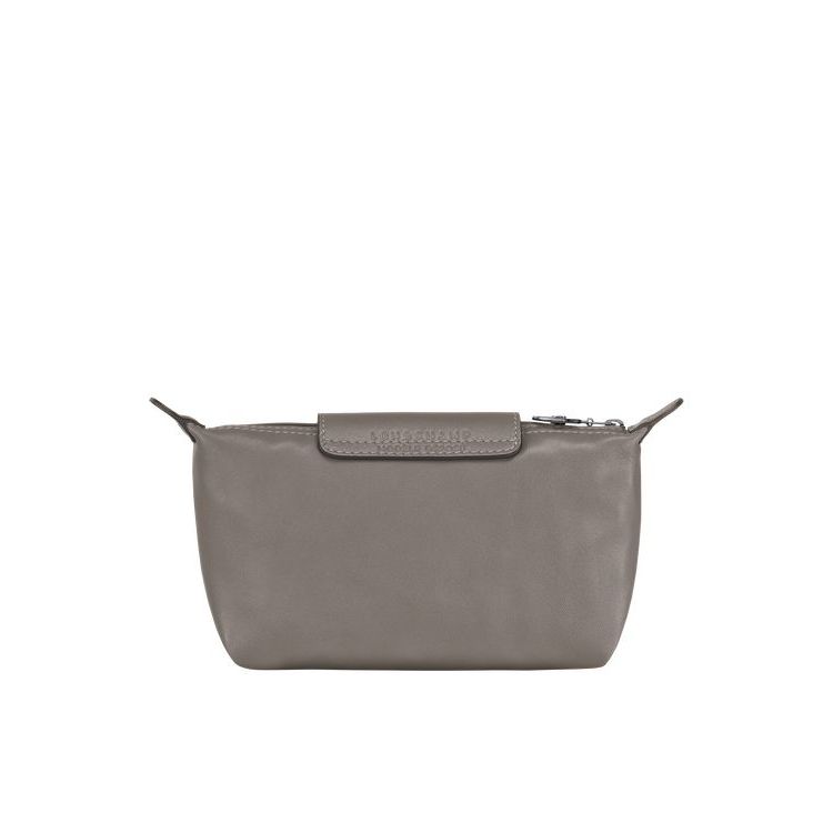 Pochettes Longchamp Pouch Turtledove Cuir Grise | 38269-RXVS