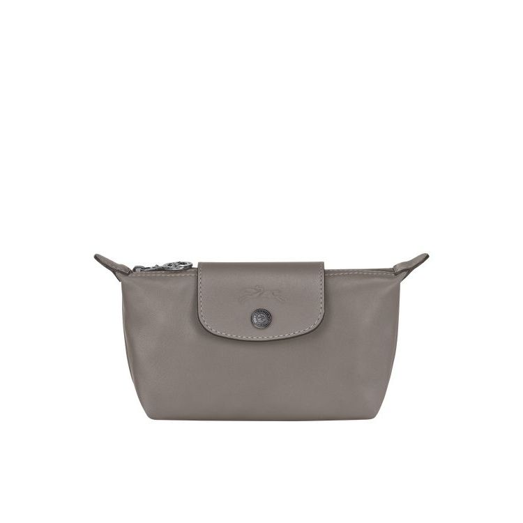 Pochettes Longchamp Pouch Turtledove Cuir Grise | 38269-RXVS