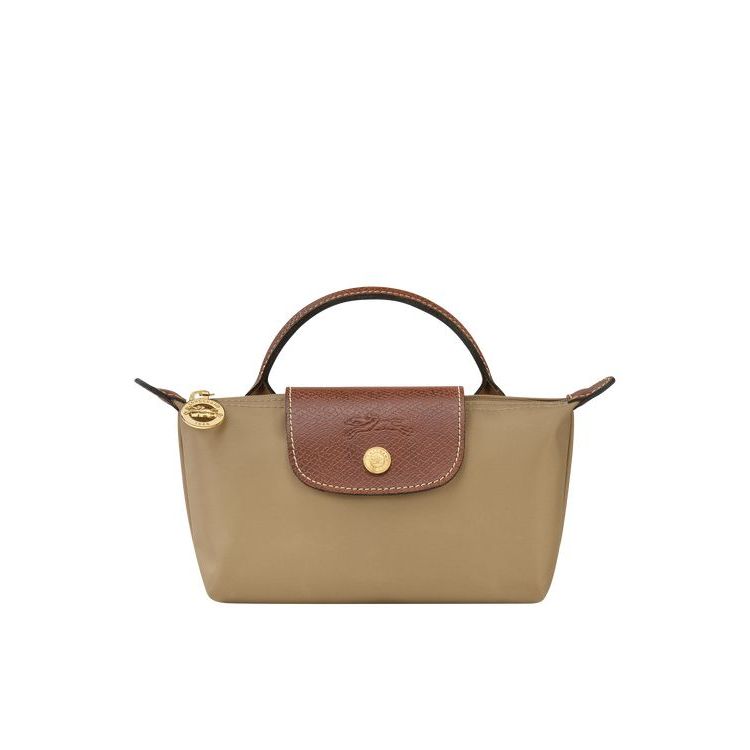 Pochettes Longchamp Pouch With Desert Recycled canvas Kaki | 80319-WYNX