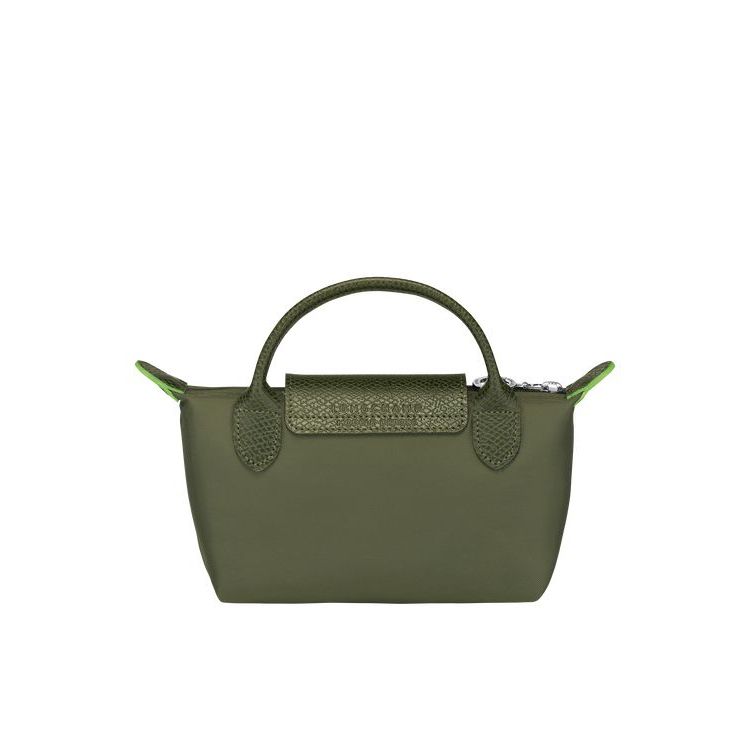 Pochettes Longchamp Pouch With Forest Recycled canvas Vert | 70162-RISJ