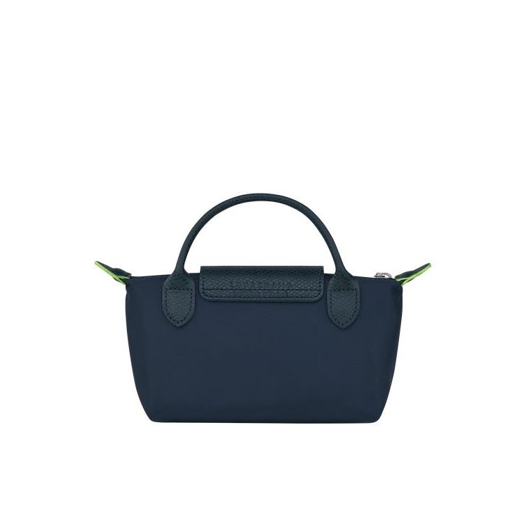 Pochettes Longchamp Pouch With Recycled canvas Bleu Marine | 03582-WSVY