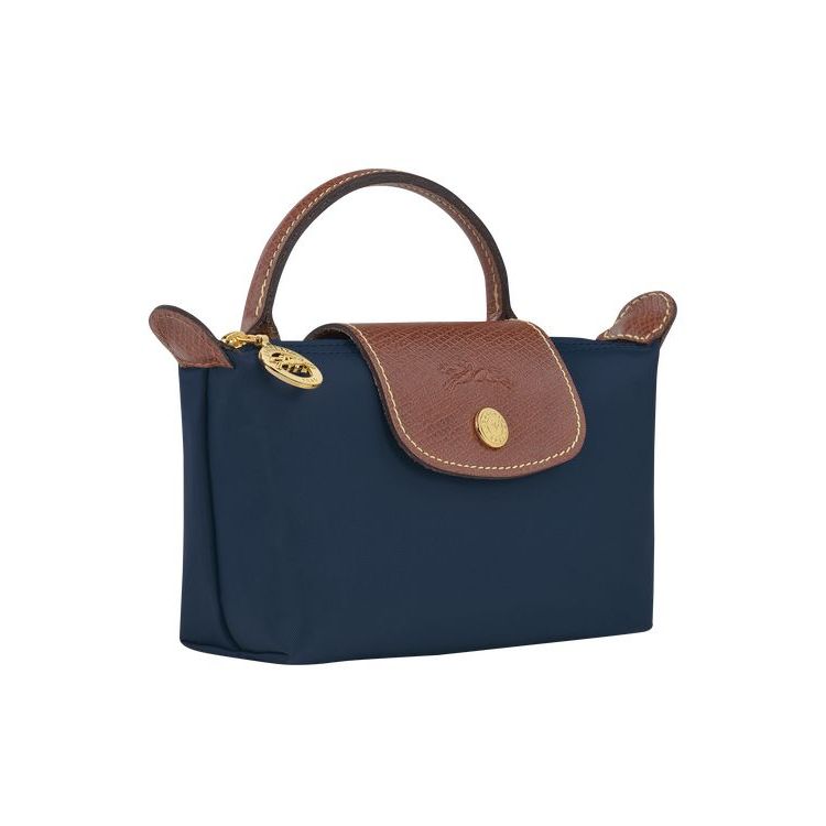 Pochettes Longchamp Pouch With Recycled canvas Bleu Marine | 13285-CVDL