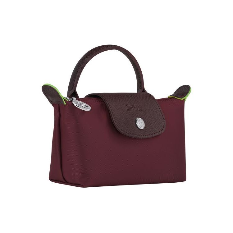 Pochettes Longchamp Pouch With Recycled canvas Bordeaux | 89025-GIXN