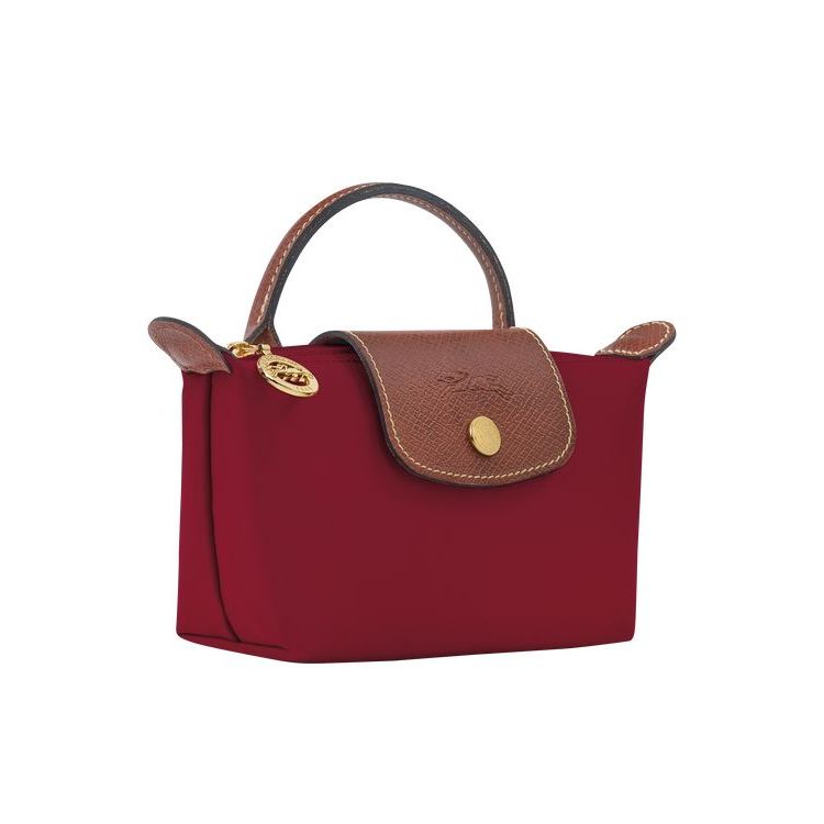 Pochettes Longchamp Pouch With Recycled canvas Rouge | 91632-UYZQ