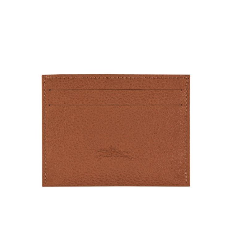 Porte-Cartes Longchamp Caramel Cuir Marron | 71936-HJQA