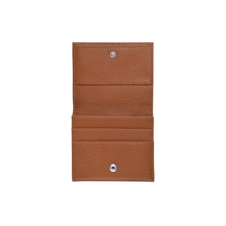 Porte-Cartes Longchamp Caramel Cuir Marron | 75023-QUYW