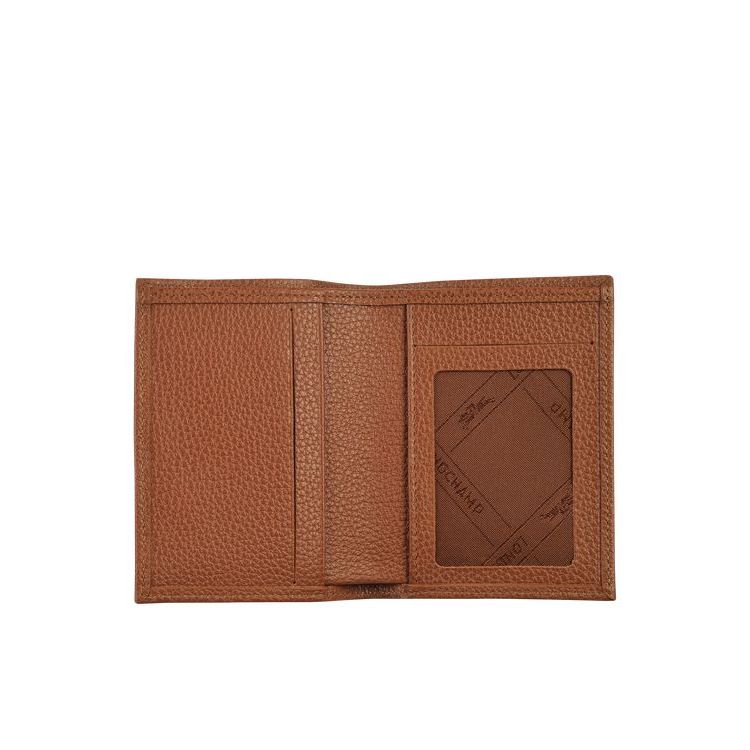 Porte-Cartes Longchamp Card Caramel Cuir Marron | 05467-KXOV