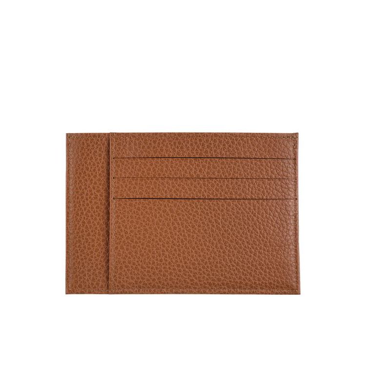 Porte-Cartes Longchamp Card Caramel Cuir Marron | 16520-NOYF