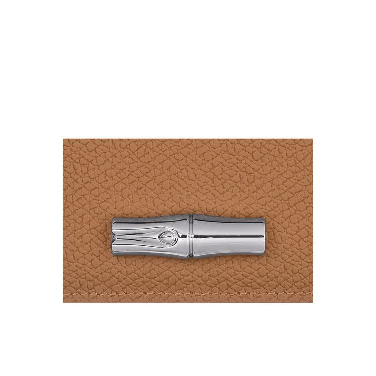 Porte-Cartes Longchamp Card Cuir Beige | 14960-FBAE