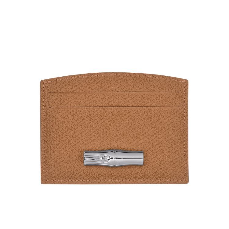 Porte-Cartes Longchamp Card Cuir Beige | 14960-FBAE