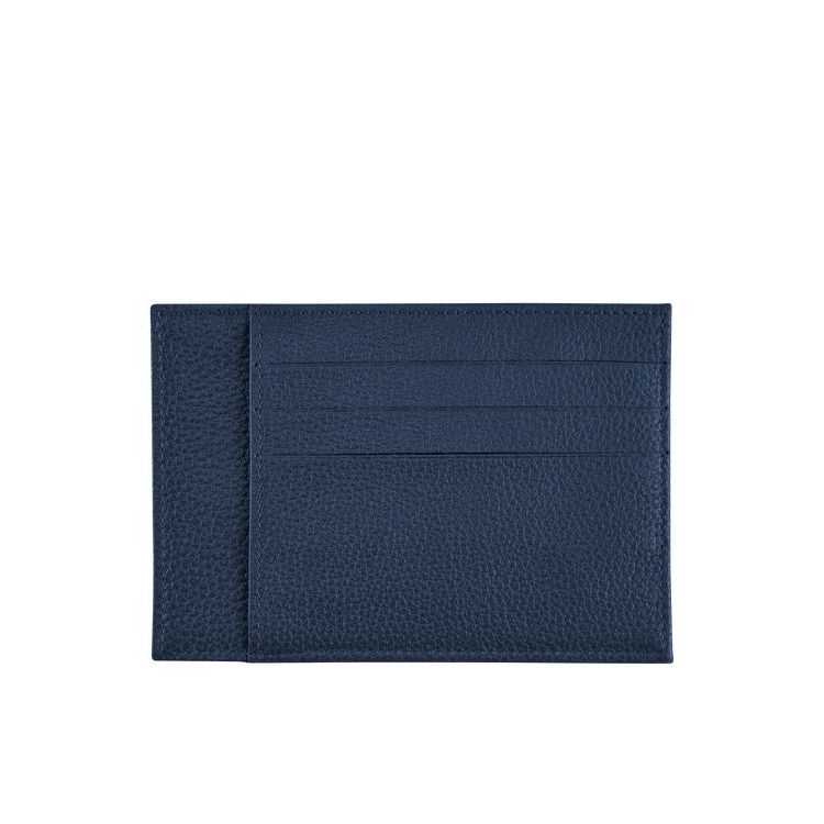 Porte-Cartes Longchamp Card Cuir Bleu Marine | 10239-URBL