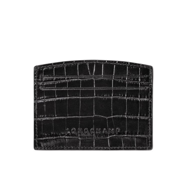 Porte-Cartes Longchamp Card Cuir Noir | 08359-GIHL