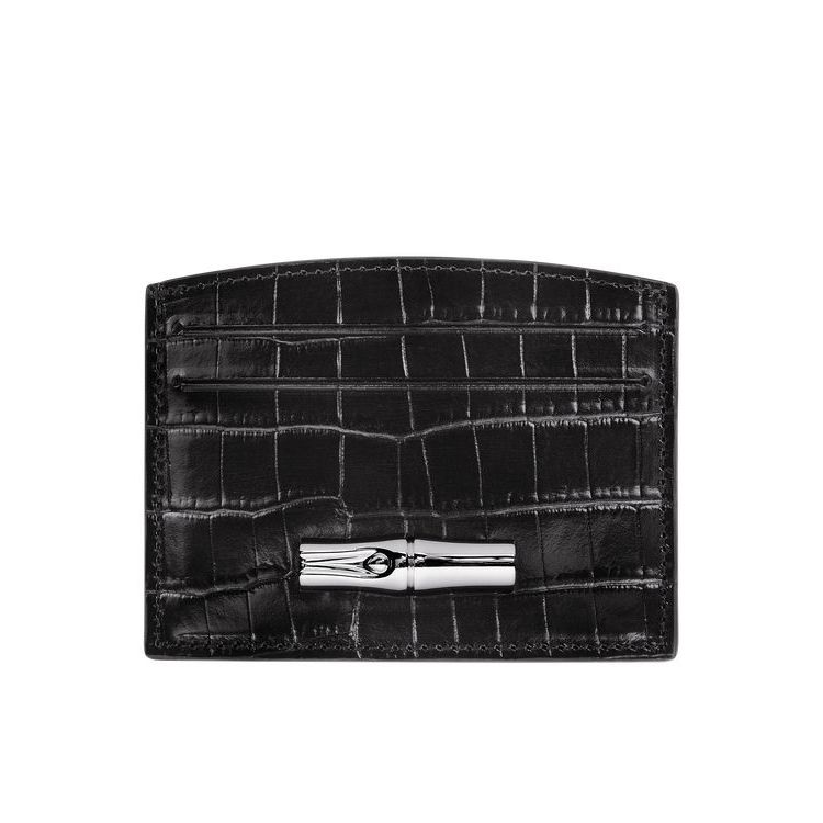 Porte-Cartes Longchamp Card Cuir Noir | 08359-GIHL