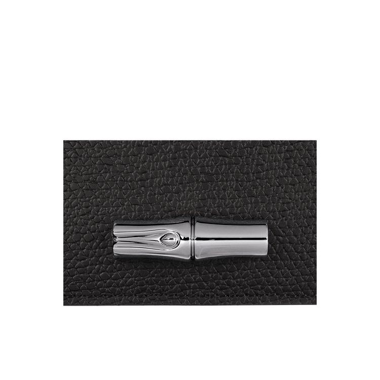 Porte-Cartes Longchamp Card Cuir Noir | 45680-AIUS