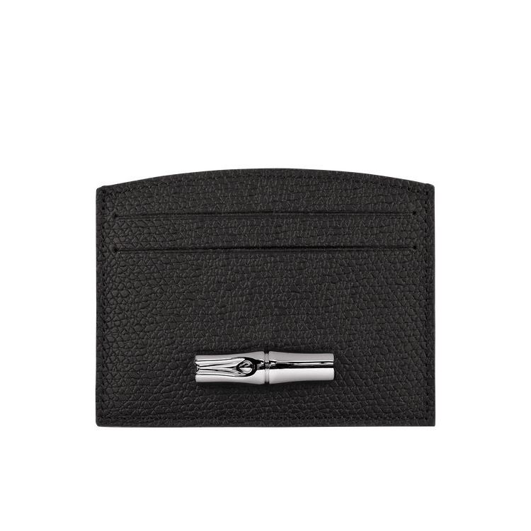 Porte-Cartes Longchamp Card Cuir Noir | 45680-AIUS