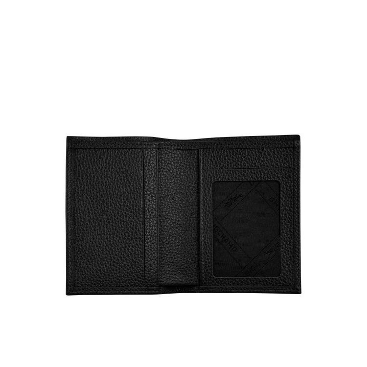 Porte-Cartes Longchamp Card Cuir Noir | 56943-COAJ