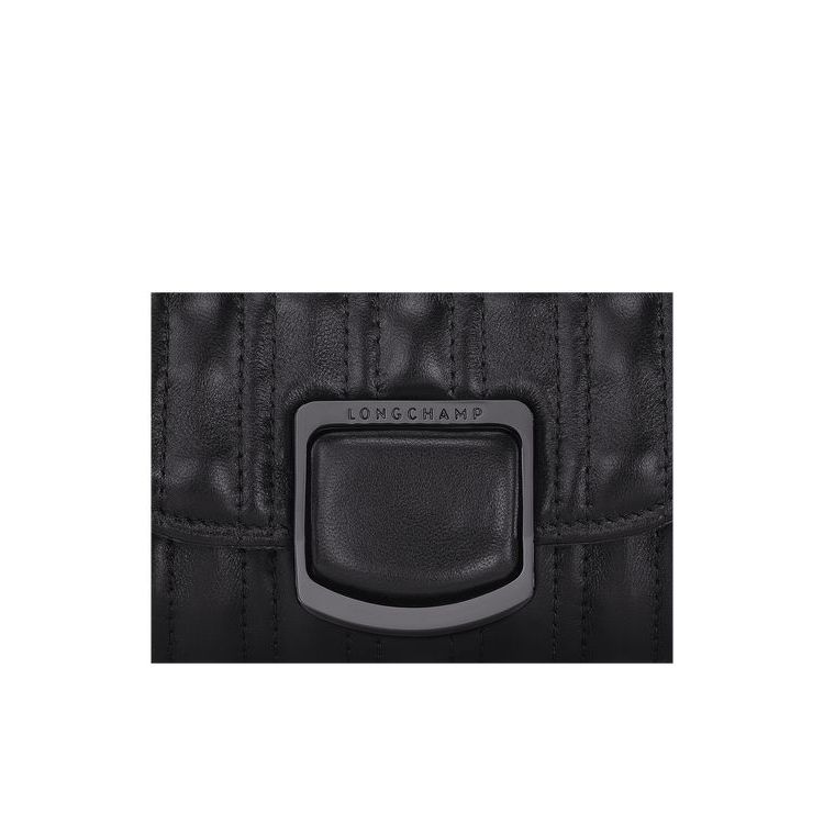 Porte-Cartes Longchamp Card Cuir Noir | 73946-WGXO