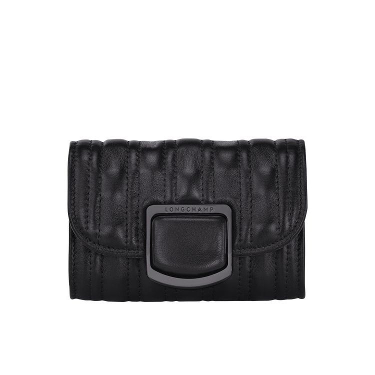 Porte-Cartes Longchamp Card Cuir Noir | 73946-WGXO