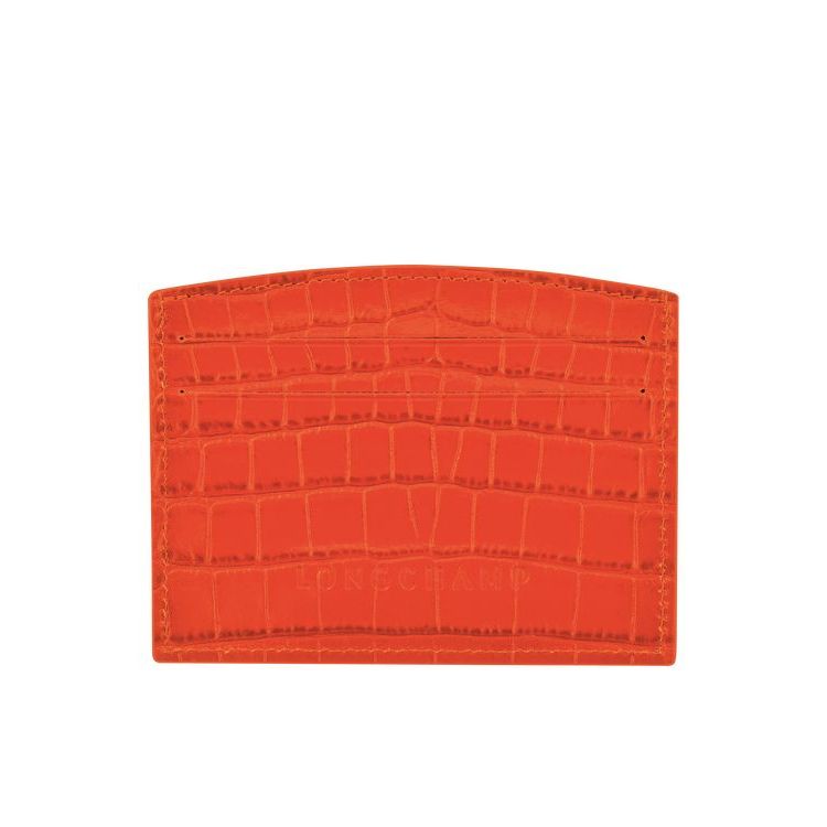 Porte-Cartes Longchamp Card Cuir Orange | 74569-UCNF