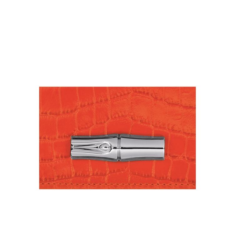 Porte-Cartes Longchamp Card Cuir Orange | 74569-UCNF