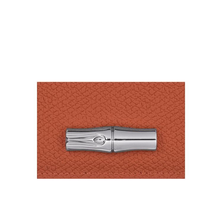 Porte-Cartes Longchamp Card Cuir Rouge Foncé | 56073-LECY