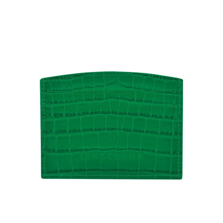 Porte-Cartes Longchamp Card Cuir Vert | 42019-JYFQ