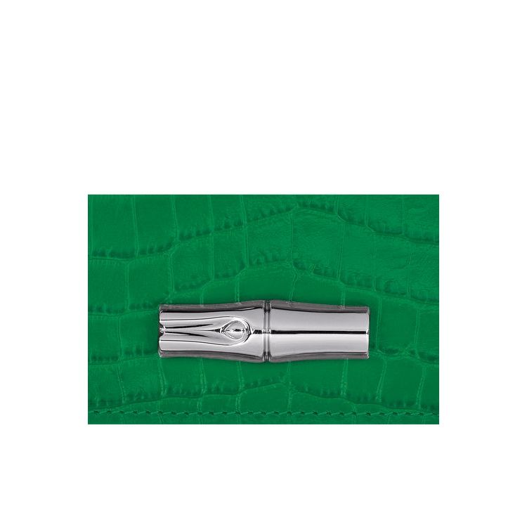 Porte-Cartes Longchamp Card Cuir Vert | 42019-JYFQ