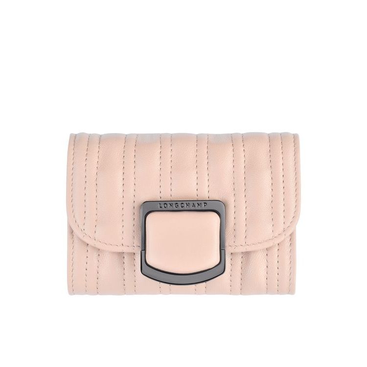 Porte-Cartes Longchamp Card Powder Cuir Rose | 30972-QPXG