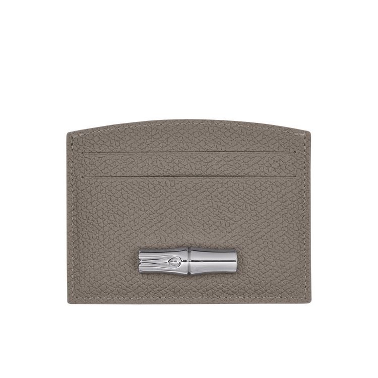 Porte-Cartes Longchamp Card Turtledove Cuir Grise | 20765-MPUH