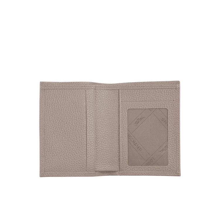 Porte-Cartes Longchamp Card Turtledove Cuir Grise | 37450-XGJM