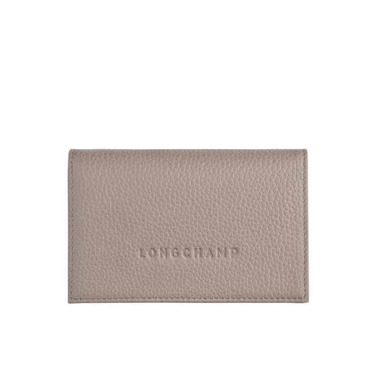 Porte-Cartes Longchamp Card Turtledove Cuir Grise | 59763-MOQG