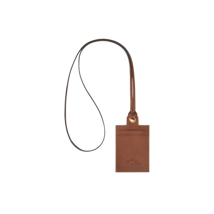 Porte-Cartes Longchamp Card With Necklace Cuir Marron | 12380-WUAP