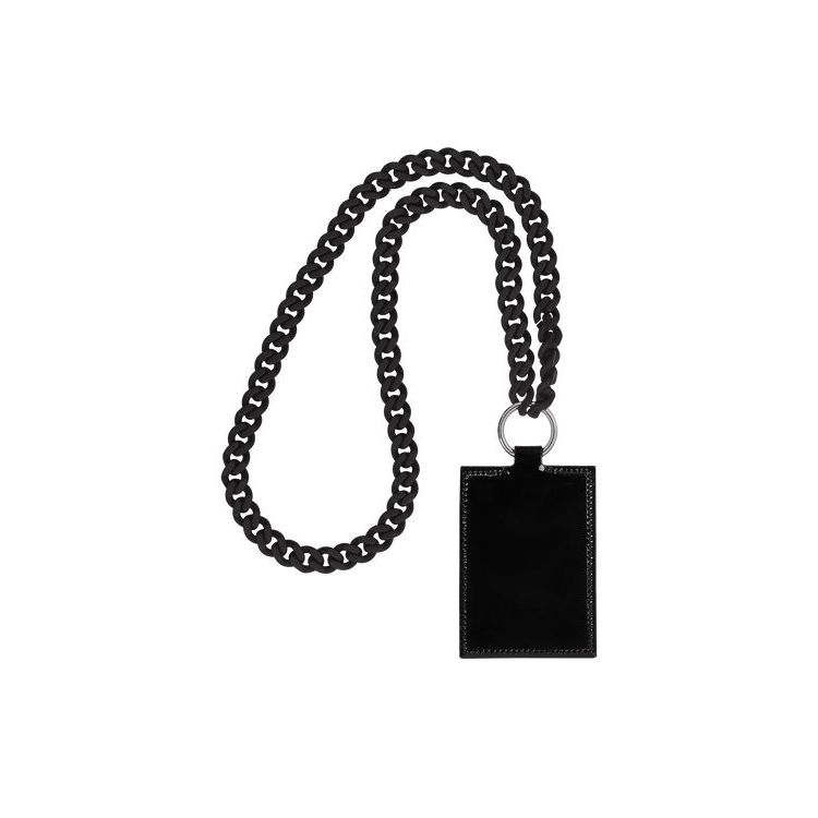 Porte-Cartes Longchamp Card With Necklace Cuir Noir | 27036-CDFT