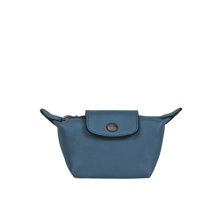 Porte-Cartes Longchamp Cuir Bleu | 75609-IQAN