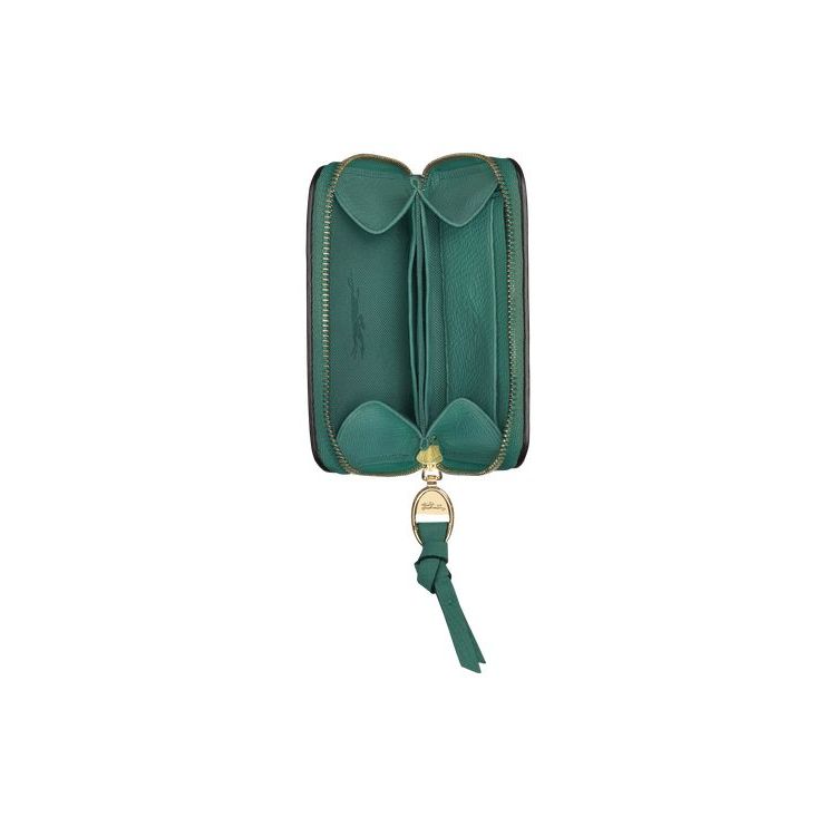 Porte-Cartes Longchamp Cuir Grise Vert | 49803-AIDS