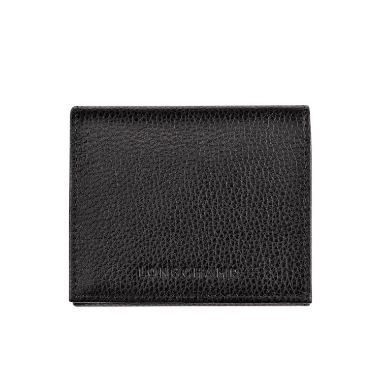 Porte-Cartes Longchamp Cuir Noir | 04396-FQSK