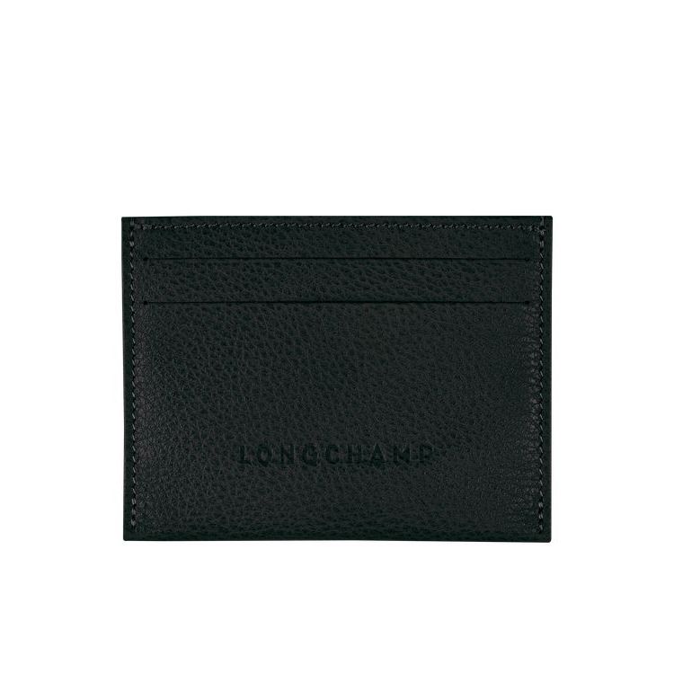 Porte-Cartes Longchamp Cuir Noir | 07261-RPBJ