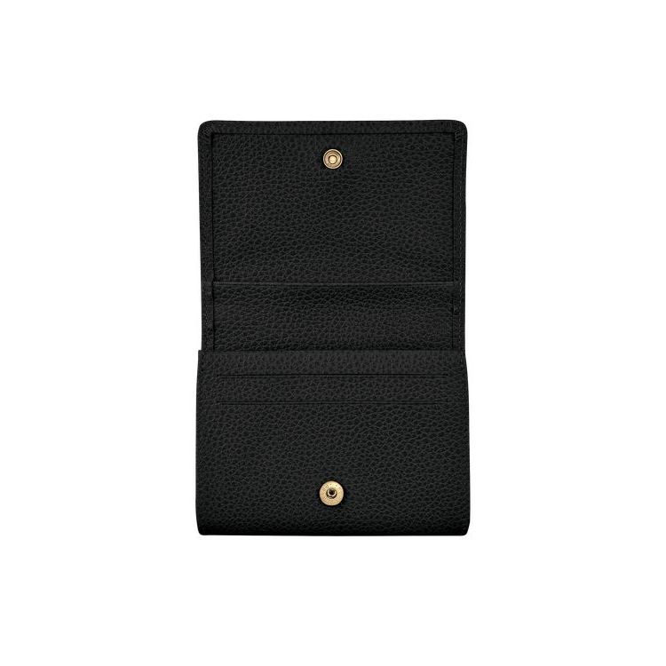 Porte-Cartes Longchamp Cuir Noir | 40793-OZER