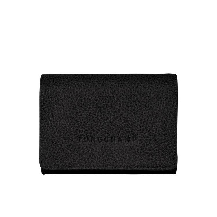 Porte-Cartes Longchamp Cuir Noir | 40793-OZER