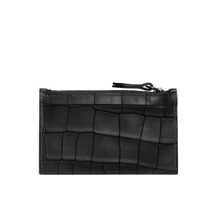 Porte-Cartes Longchamp Cuir Noir | 43672-DSCF