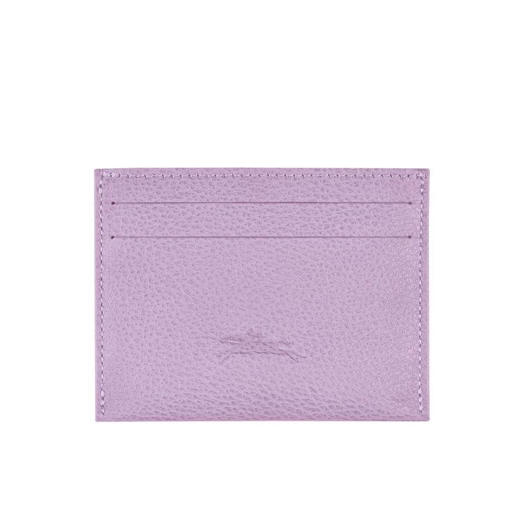 Porte-Cartes Longchamp Cuir Violette | 08571-NQGR