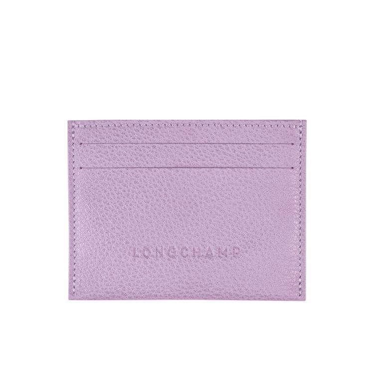 Porte-Cartes Longchamp Cuir Violette | 64187-OUQK