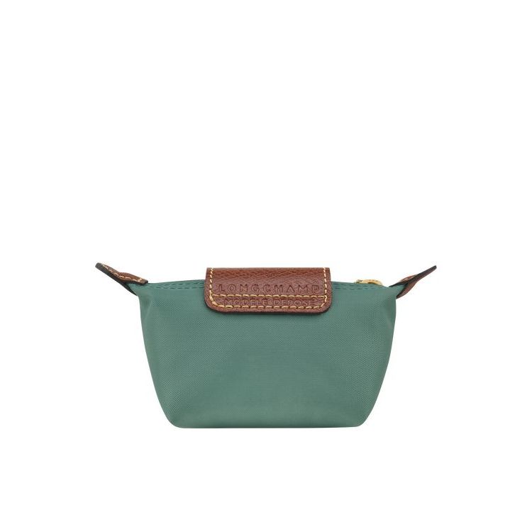 Porte-Cartes Longchamp Recycled canvas Grise Vert | 35648-VRHQ