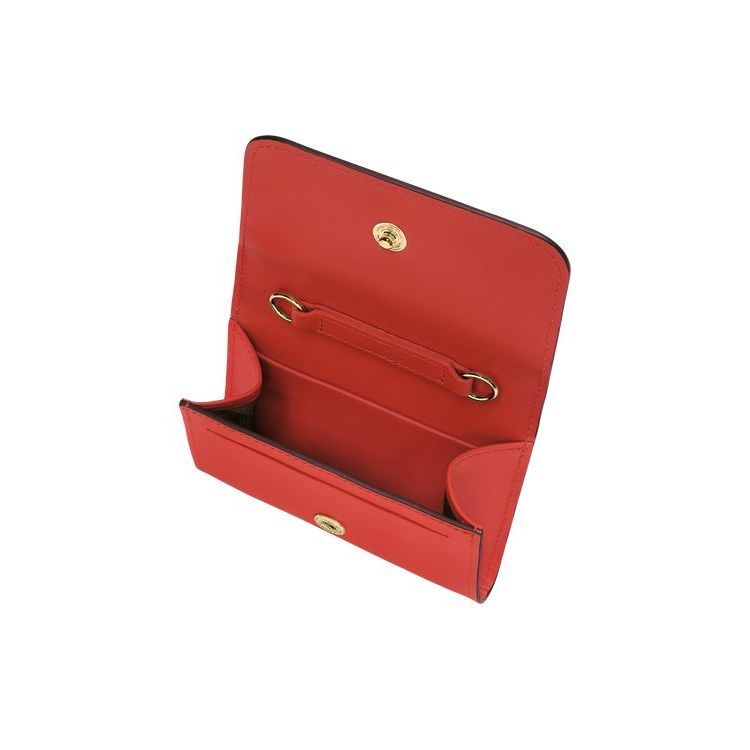 Porte-Cartes Longchamp With Cuir Orange | 39465-JDVL