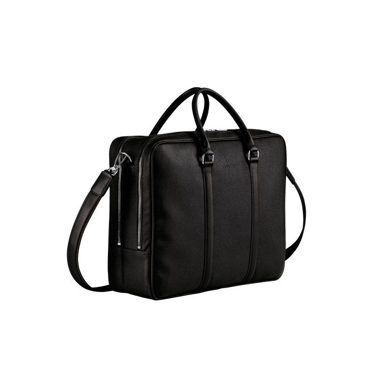 Porte-Documents Longchamp Briefcase L Cuir Noir | 73198-XGFM