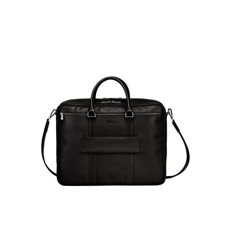 Porte-Documents Longchamp Briefcase L Cuir Noir | 73198-XGFM