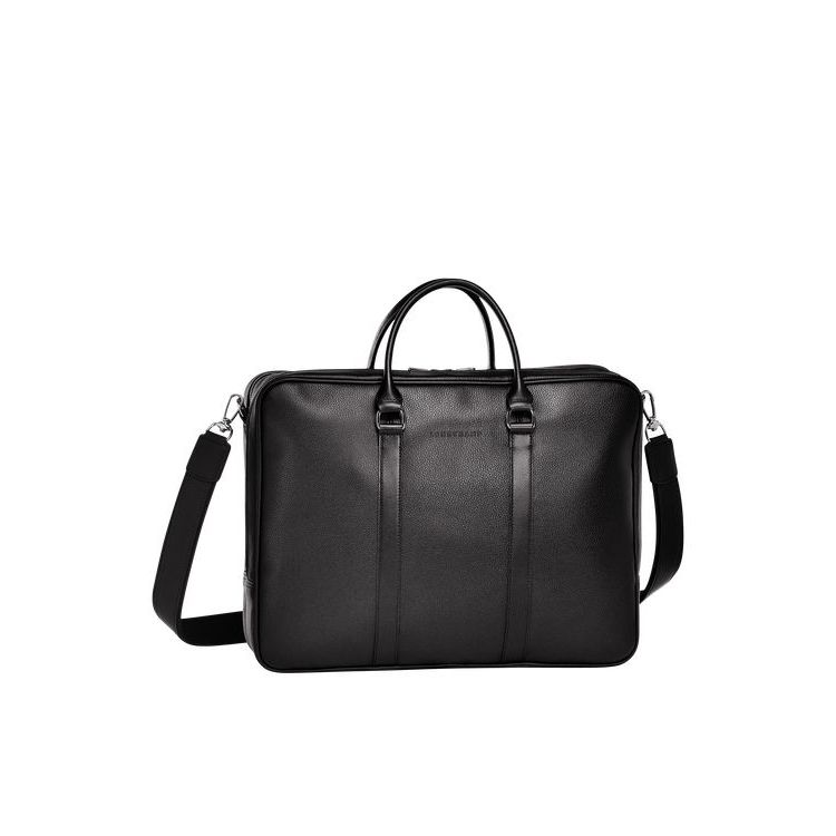 Porte-Documents Longchamp Briefcase L Cuir Noir | 90814-ZKIB