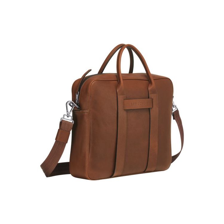 Porte-Documents Longchamp Briefcase M Cuir Marron | 13067-GPNZ