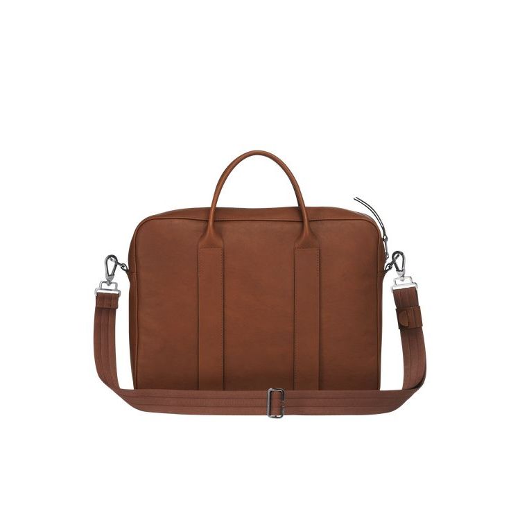 Porte-Documents Longchamp Briefcase M Cuir Marron | 13067-GPNZ