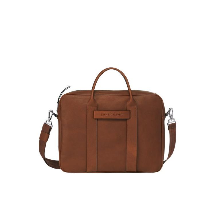 Porte-Documents Longchamp Briefcase M Cuir Marron | 13067-GPNZ